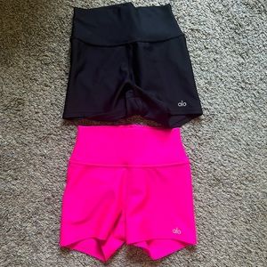 Alo yoga shorts bundle pink and black small